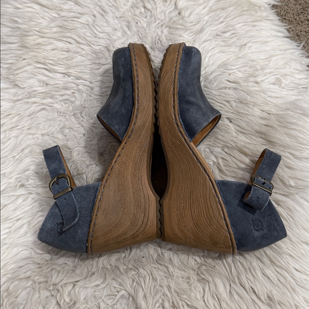 Born Women's Distressed Blue Suede Nellie
Mary Jane Clogs Sandals Sz 10 Festival - Picture 3 of 8